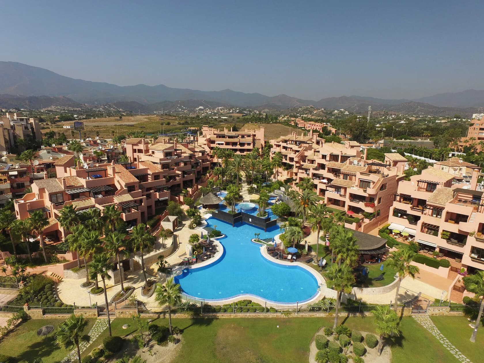 Aerial drone view of Mar Azul complex