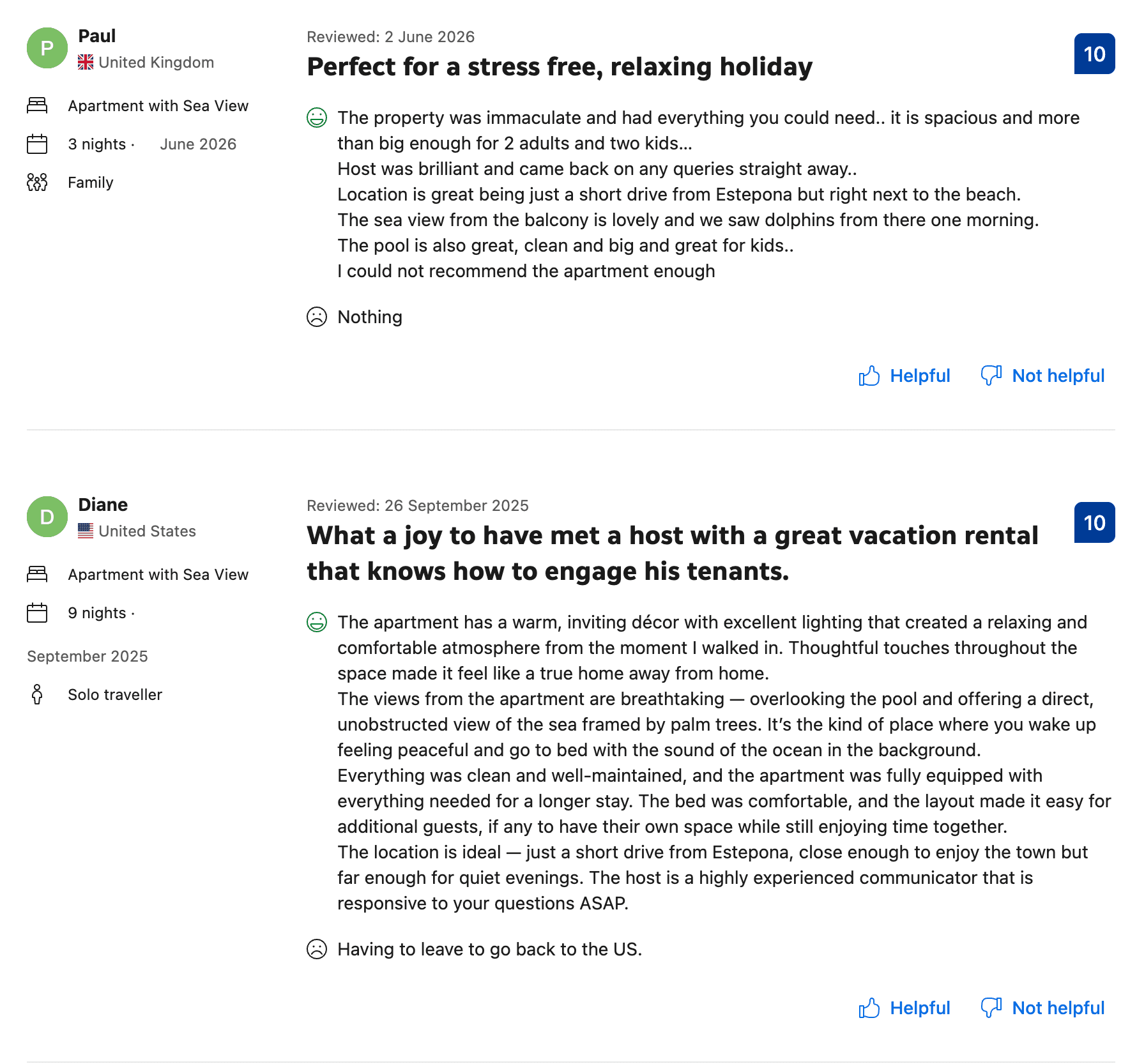 Guest review - Paul & Diane
